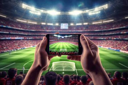 Digital soccer experience: 5g enabled smartphone fun.の素材