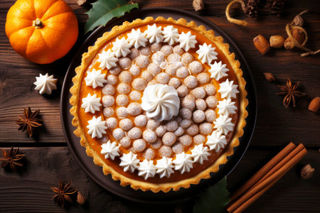 Cinnamon spiced pastry: halloween's tasty pumpkin dessert.の素材