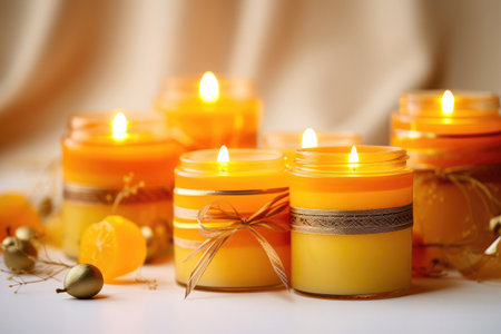 Scented spa candles for ultimate relaxation.の素材