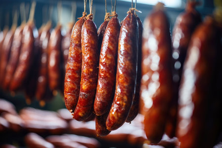 Savory sausages unveiled: inside the factory.の素材