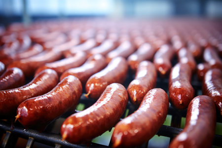 Delicious sausage factory: gourmet meat production.の素材