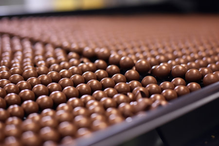 Chocolate industry: automated production of delicacies.の素材