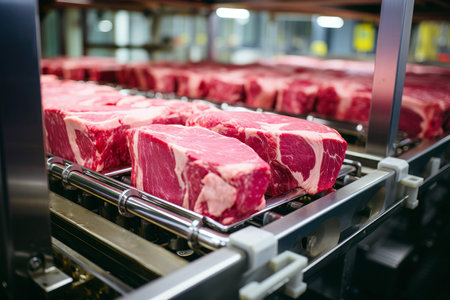 Healthy and fresh: organic meat manufacturing.の素材