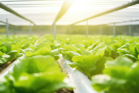 Vitamin rich lettuce in the greenhouse.の素材