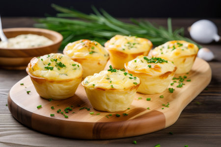 Healthy lifestyle breakfast with veggie muffin cups.の素材