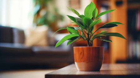 Natural decor: aesthetic houseplant closeup.の素材