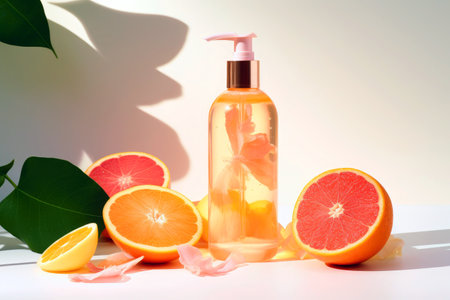 Body wellness: citrus scented gel for a healthy skin routine.の素材