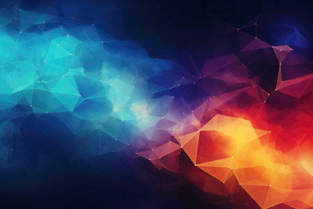 Abstract colorful polygonal background. Futuristic technology style. Elegant background for business presentations.の素材