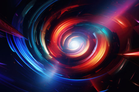 Abstract background, luminous swirling, glowing circle. Space tunnel. Colorful ellipse.の素材