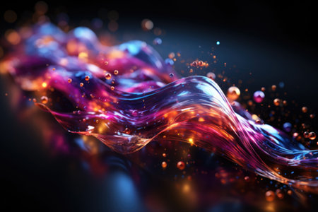 Abstract background with glowing waves.の素材