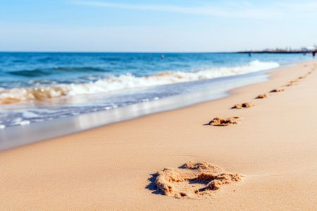 Summer background with beach and turquoise water.の素材