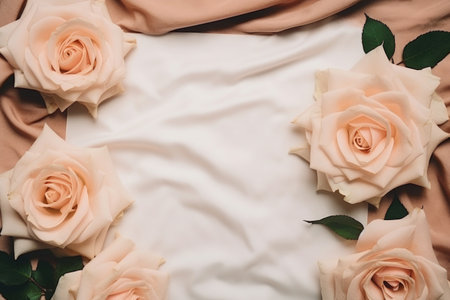 Wedding invitation design with roses.の素材