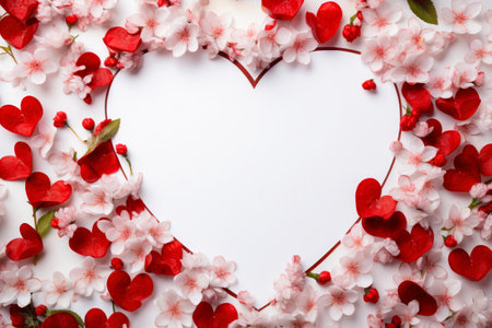 Blank card with a romantic frame, perfect for love notes.の素材