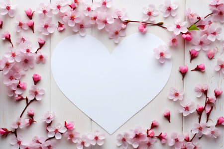 Blank paper greeting card - perfect for Valentine's or weddings, design template, card mockup, postcard.の素材