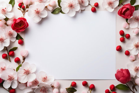 Wedding invitation design template with a romantic flowers.の素材