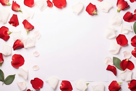 Blank paper greeting card for Valentine's day or weddings, design template, card mockup, postcard.の素材