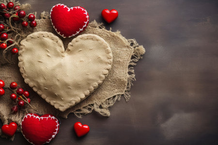 Valentine's Day postcard, above a beautiful background, love concept, copy space.の素材