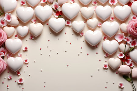 Valentine's Day concept with a blank card for design.の素材