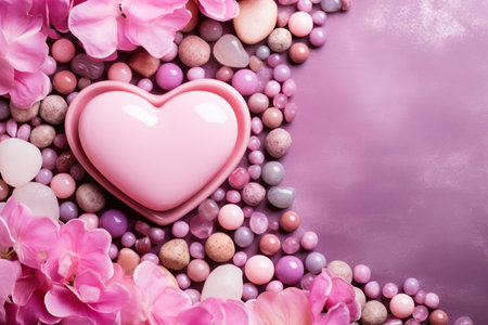 Wedding invitation design with a heart, text space.の素材