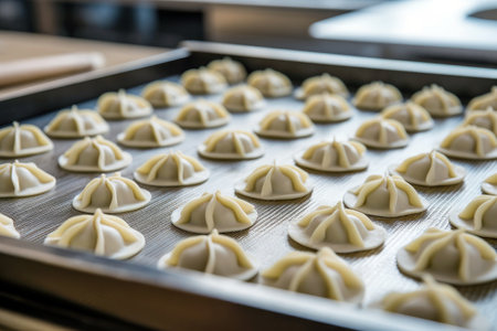 Automated dumpling production for Asian cuisine.の素材