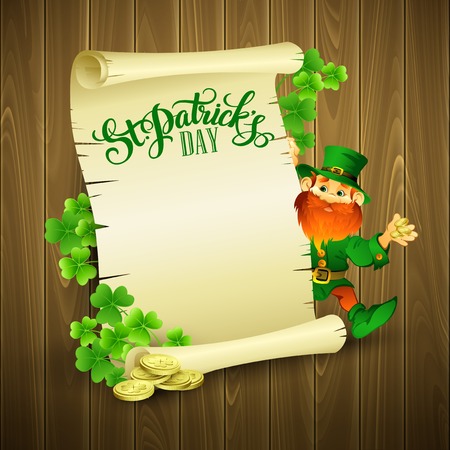 Saint Patricks day vector illustration with Leprechaun EPS 10のイラスト素材