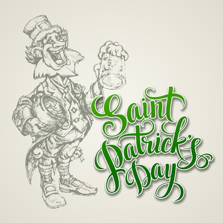 Leprechaun. St. Patricks Day vector illustration EPS10のイラスト素材