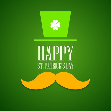 St. Patrick Day greeting card with a mustache and hat EPS10のイラスト素材