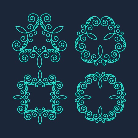 Retro  Monogram Logos. Vintage Vector Concepts. EPS 10のイラスト素材