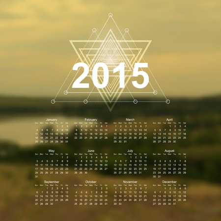 The Great Hipster Outdoors calendar. Vector illustrationのイラスト素材