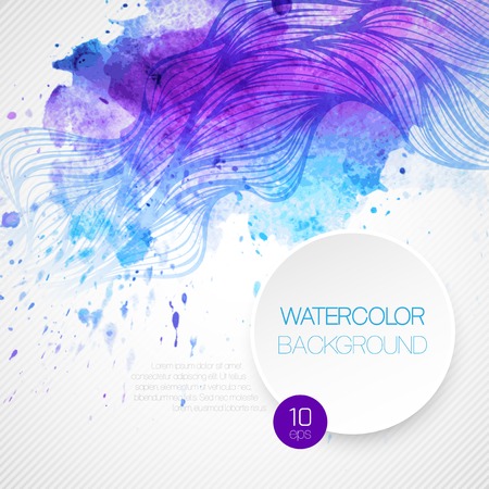 Watercolor abstract wave background. Vector illustrationのイラスト素材