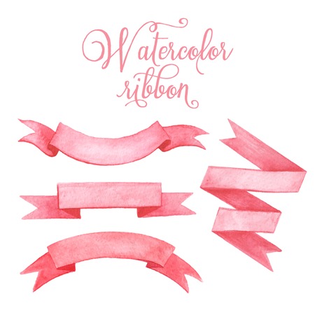 Watercolor tape. Set of vector banners.