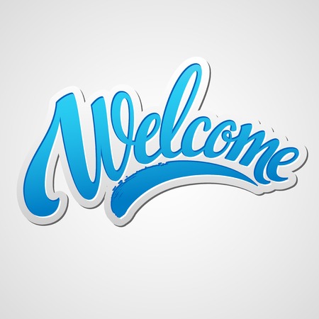 Welcome  hand lettering. Vector illustrationのイラスト素材