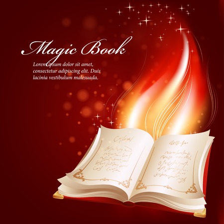 Vector illustration of a magical book.のイラスト素材
