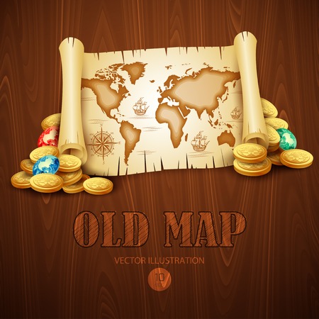 Old vintage map. Vector illustration のイラスト素材