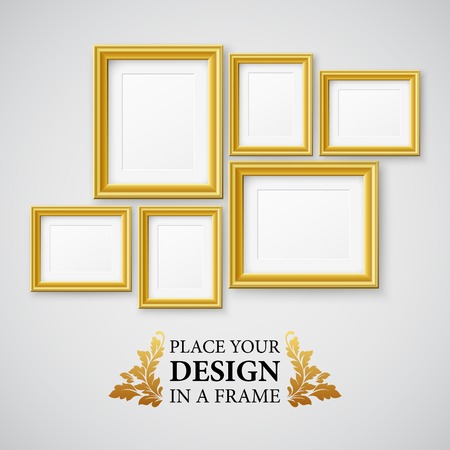 Vector Set of Picture Frame. Template for you designのイラスト素材