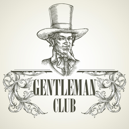 Gentlemens club. Vintage vector illustration EPS 10のイラスト素材