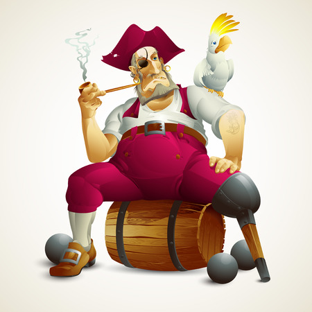 Vector illustration with the image of a pirate のイラスト素材