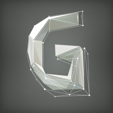 Low poly alphabet. Letter. Vector illustrationのイラスト素材
