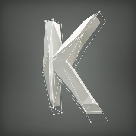 Low poly alphabet. Letter. Vector illustration のイラスト素材