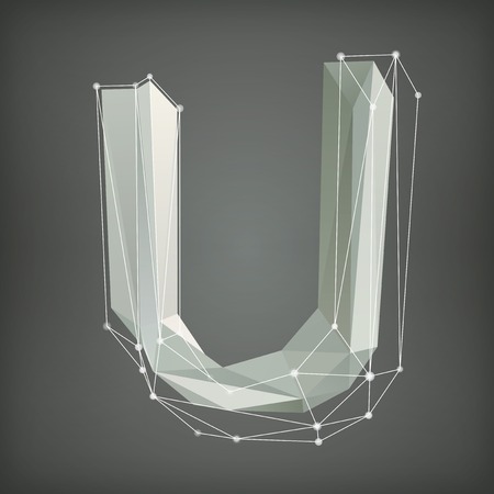 Low poly alphabet. Letter. Vector illustrationのイラスト素材