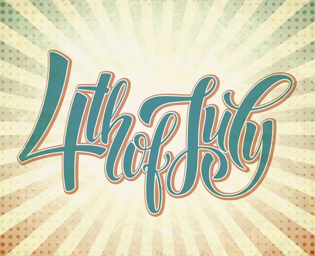 4th of July. Dn American Independence. Typography card. Vector illustration EPS 10のイラスト素材