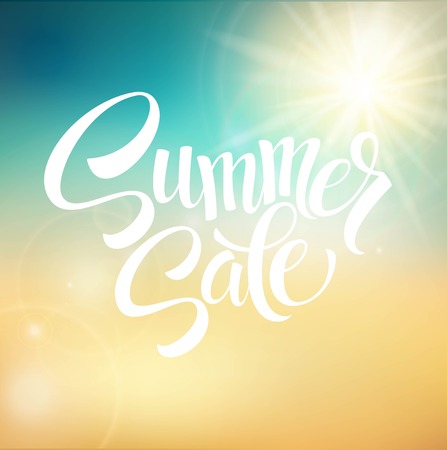 Summer Sale, blurred background. Vector illustration