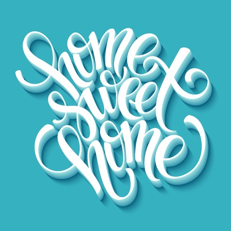 home sweet home hand lettering, vector illustration  のイラスト素材