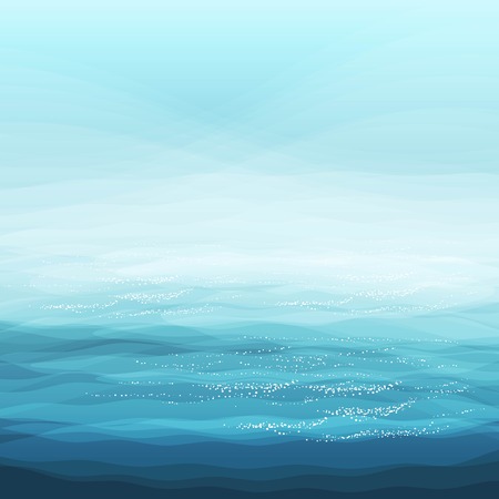 Abstract Design Creativity Background of Blue Sea Waves, Vector Illustration のイラスト素材