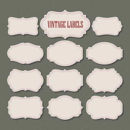 Vector set vintage labels and frame. Vector illustration Vector set vintage labels and frame. Vector illustration