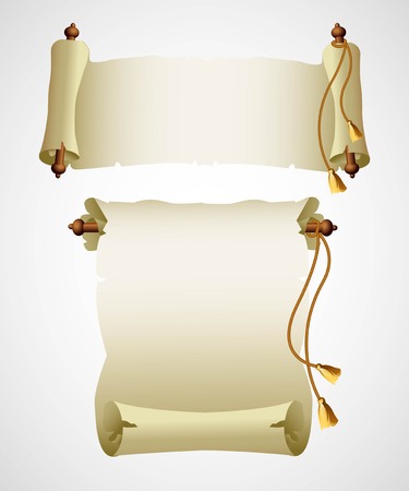 Vertical old scroll paper. Vector illustration  のイラスト素材