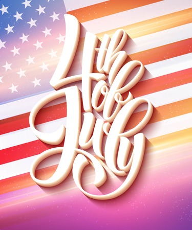American Flag for Independence Day. Vector illustration. のイラスト素材