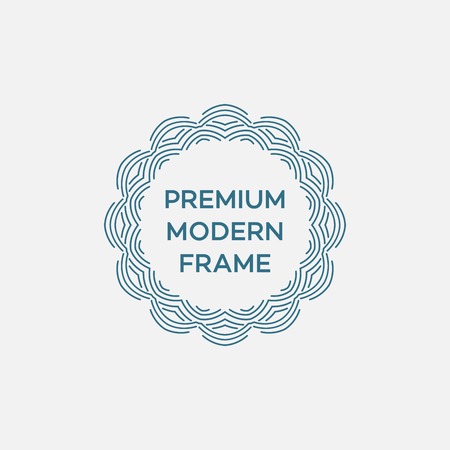 Vector geometric frame in mono line style. Monogram design element. Vector illustration EPS 10のイラスト素材