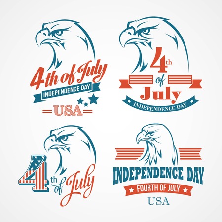 Independence Day typography and an eagle. Vector illustration EPS 10のイラスト素材