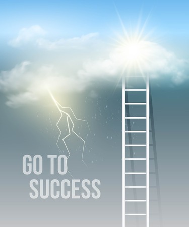 Cloud stair, the way to success in blue sky. Vector illustration EPS 10のイラスト素材